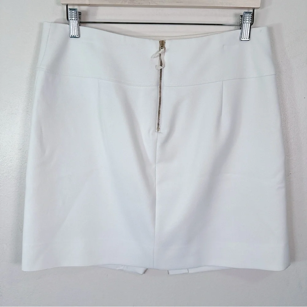 J Crew Womens Size 10 Crossover Wrap Falda Mini Pencil Skirt Ivory Color